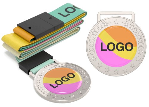Podium - Medaillen mit Logodruck