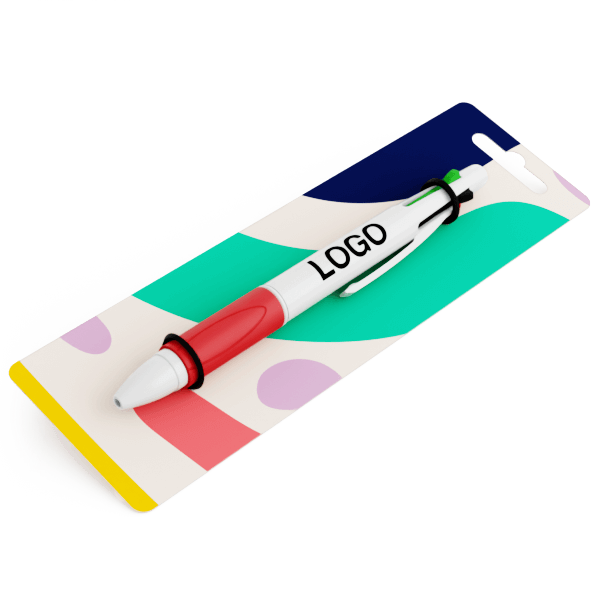 Quad - Vierfarbiger Werbekugelschreiber mit Logodruck