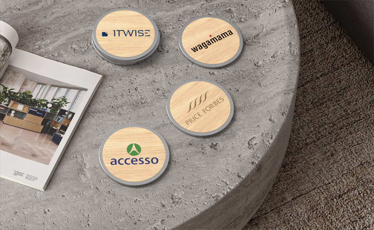 Base - Personalisierte Untersetzer aus Bambus mit Logo gallery thumbnail