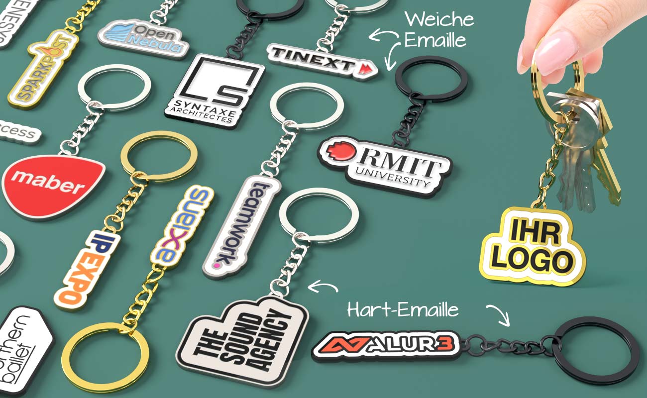 Individueller Schlüsselanhänger Emaille-Schlüsselanhänger