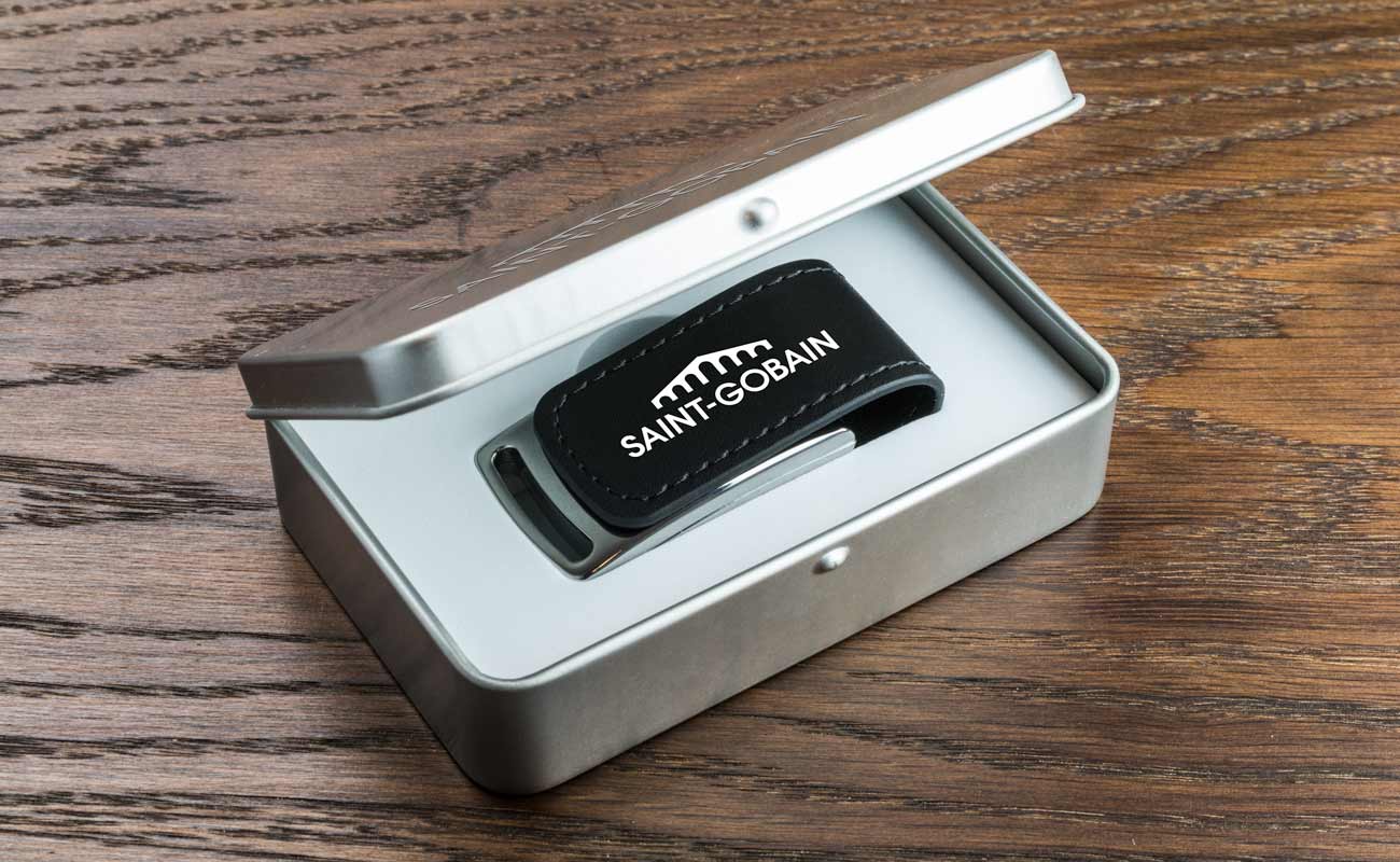 Executive - USB Stick Leder Weiß gallery thumbnail