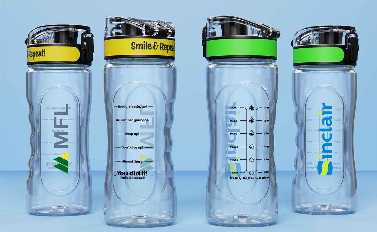 Pacific - Personalisierte Wasserflaschen aus Kunststoff mit Logodruck gallery thumbnail