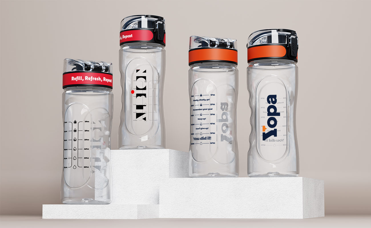 Pacific - Personalisierte Wasserflaschen aus Kunststoff als Werbemittel gallery thumbnail