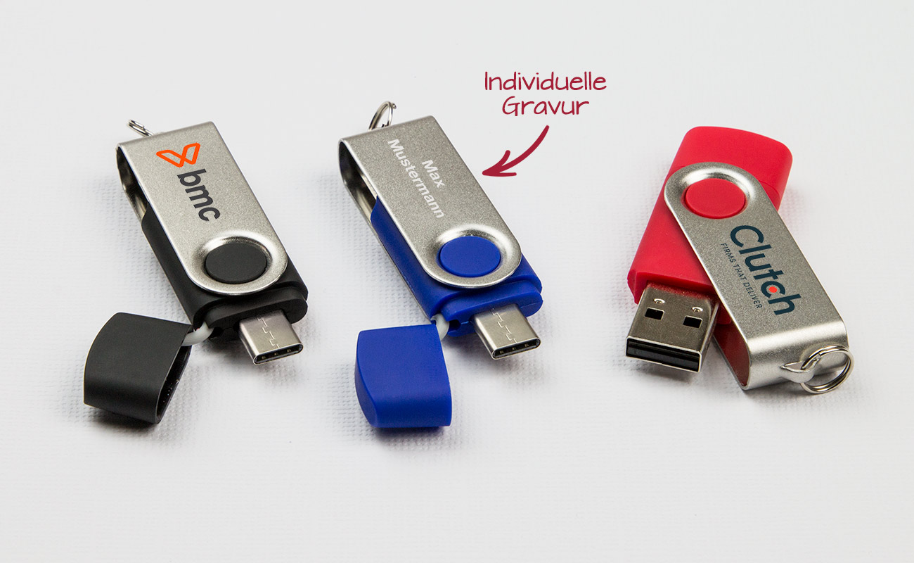 Twister Go - USB Sticks mit Logo mit USB-C